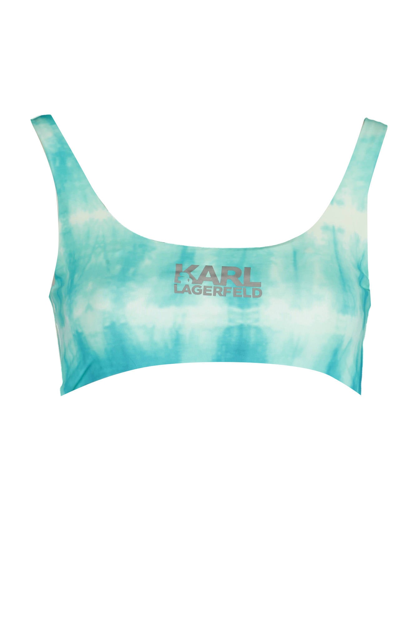 KARL LAGERFELD BEACHWEAR TOP WOMENS SWIMSUIT BLUE