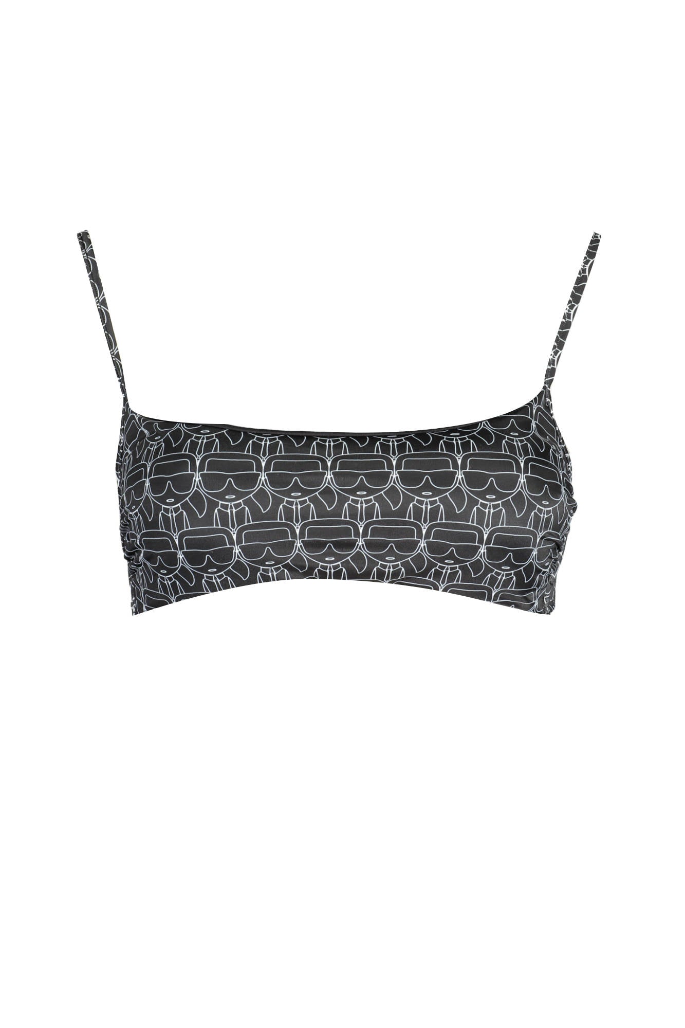 KARL LAGERFELD BEACHWEAR TOP WOMENS COSTUME BLACK