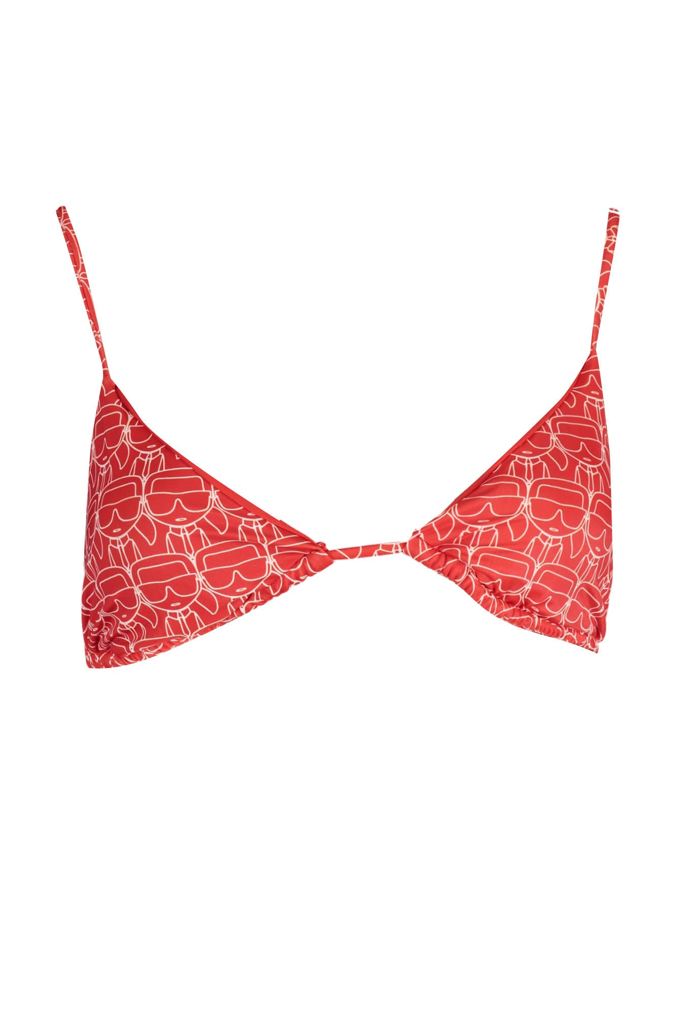 KARL LAGERFELD BEACHWEAR TOP WOMENS COSTUME RED