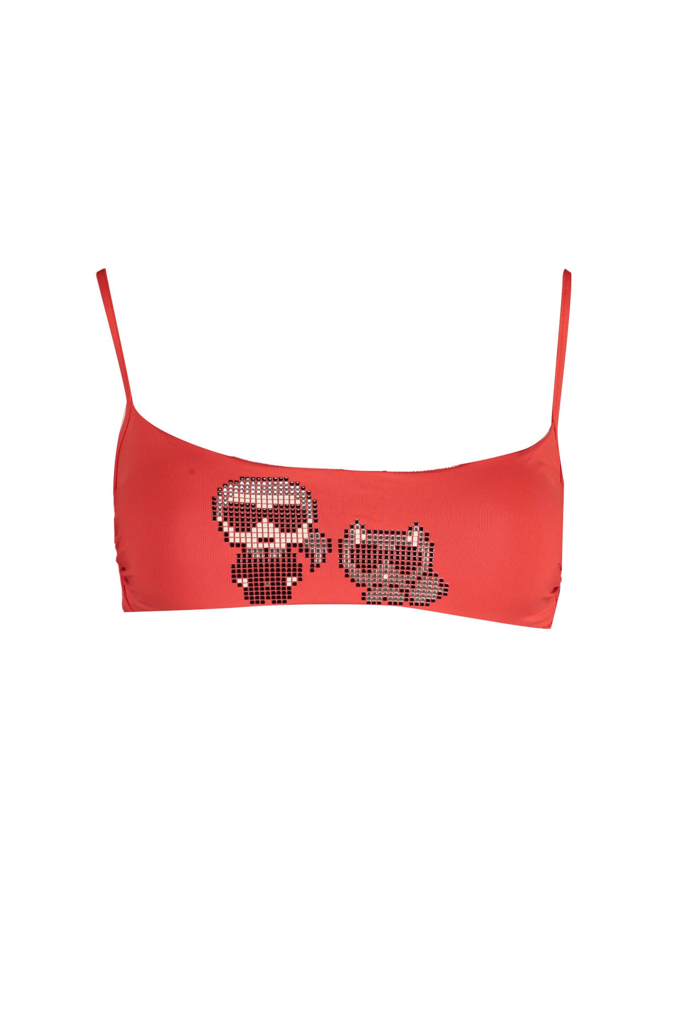 KARL LAGERFELD BEACHWEAR TOP WOMENS COSTUME RED