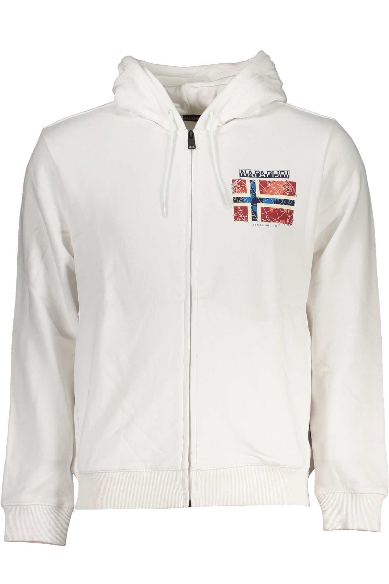 NAPAPIJRI MENS WHITE ZIP SWEATSHIRT
