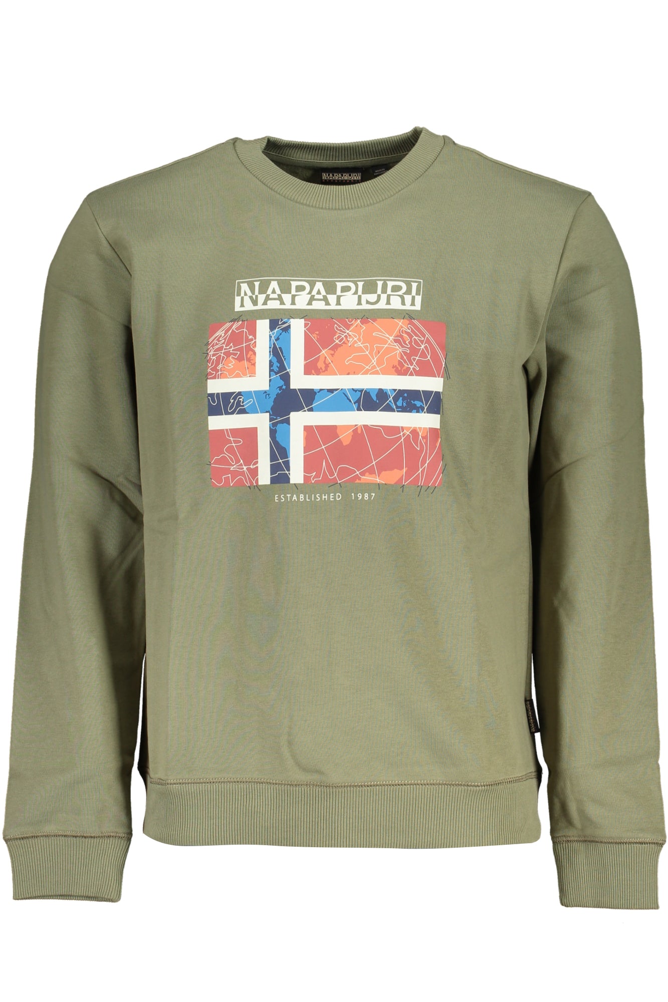 NAPAPIJRI GREEN MENS ZIPLESS SWEATSHIRT