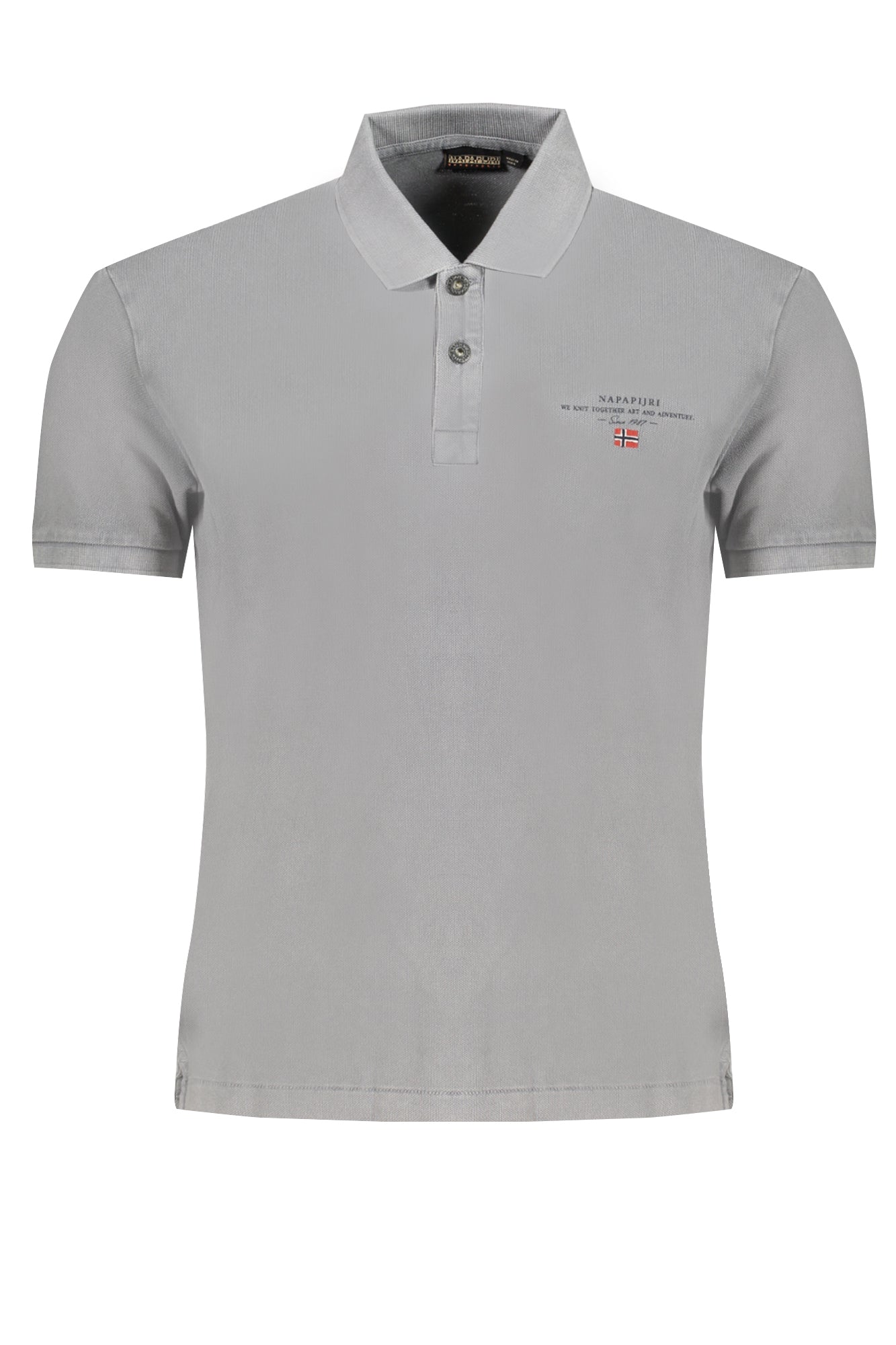 NAPAPIJRI MENS GRAY SHORT SLEEVED POLO SHIRT