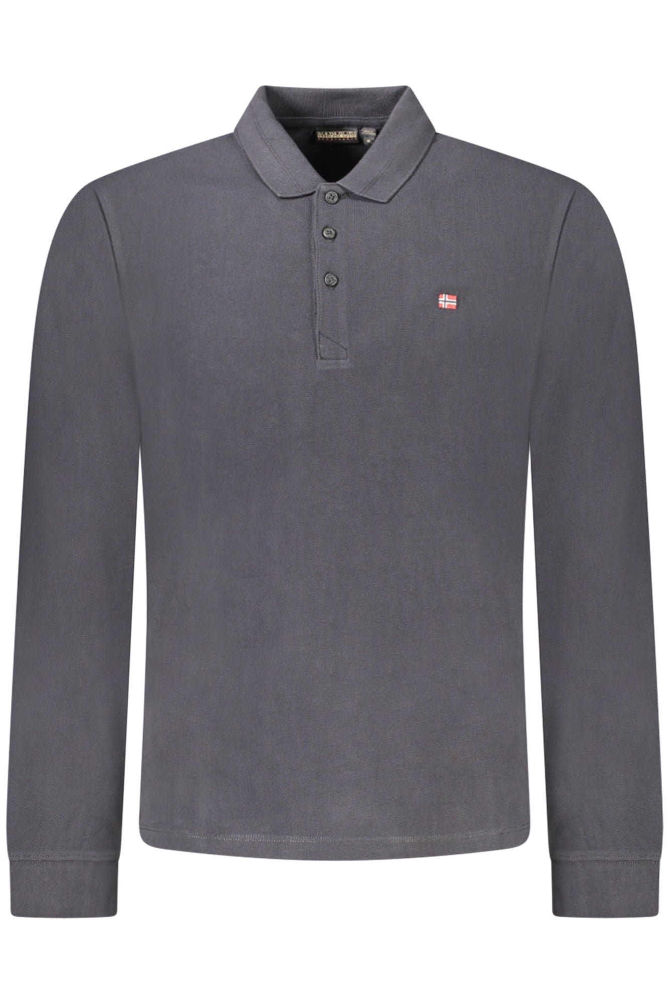 NAPAPIJRI MENS LONG-SLEEVED POLO SHIRT BLACK