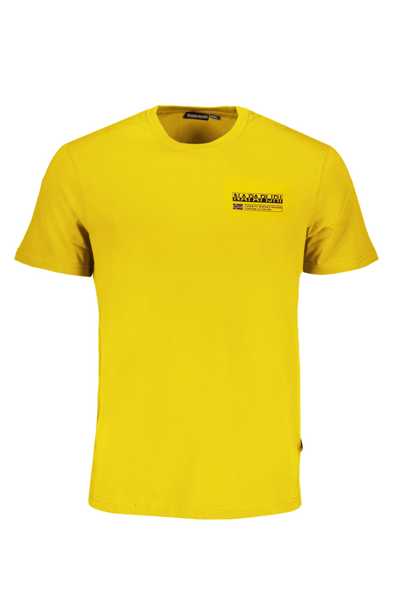 NAPAPIJRI YELLOW MENS SHORT SLEEVED T-SHIRT
