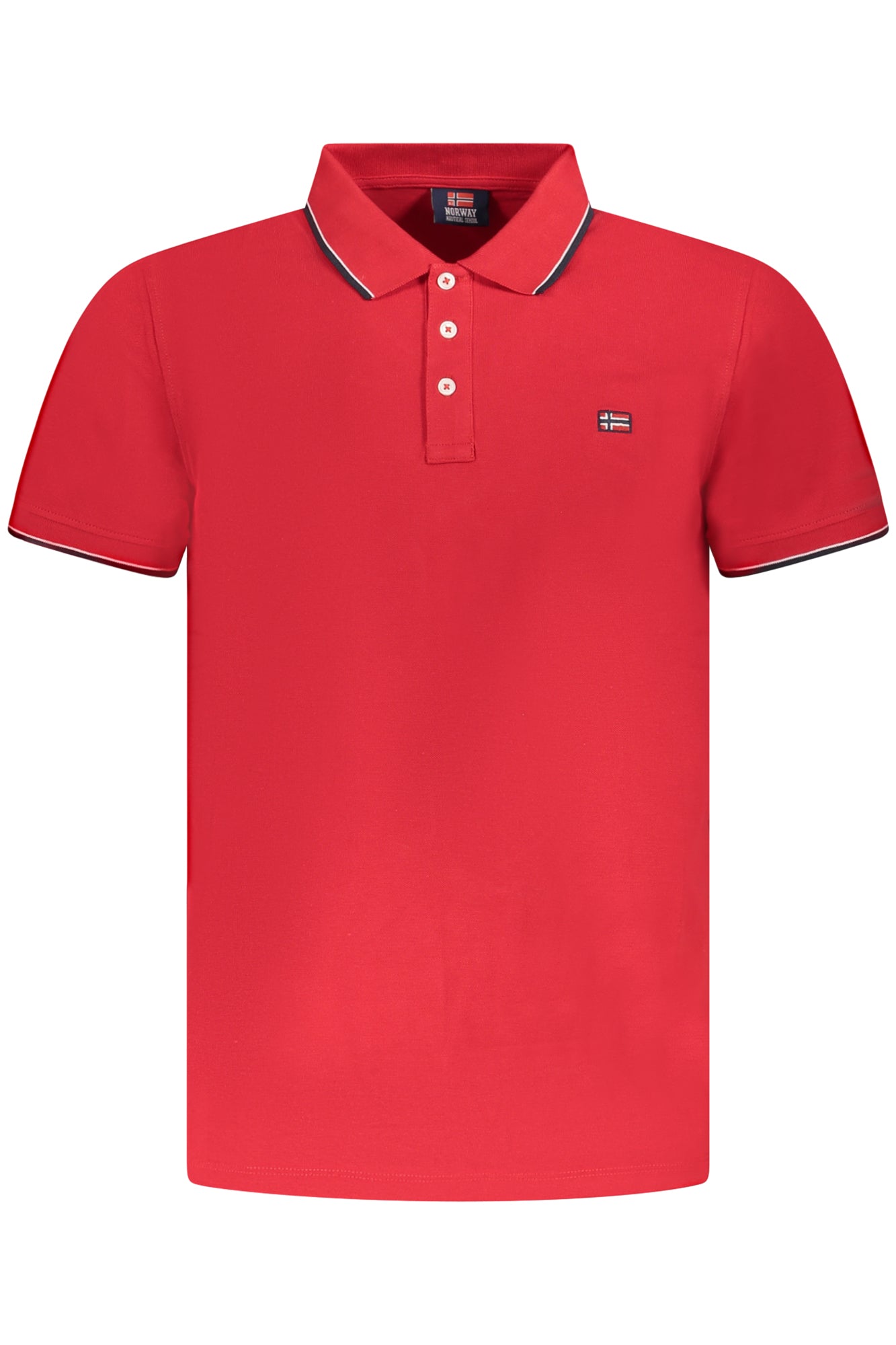 NORWAY 1963 MENS SHORT SLEEVE POLO SHIRT RED
