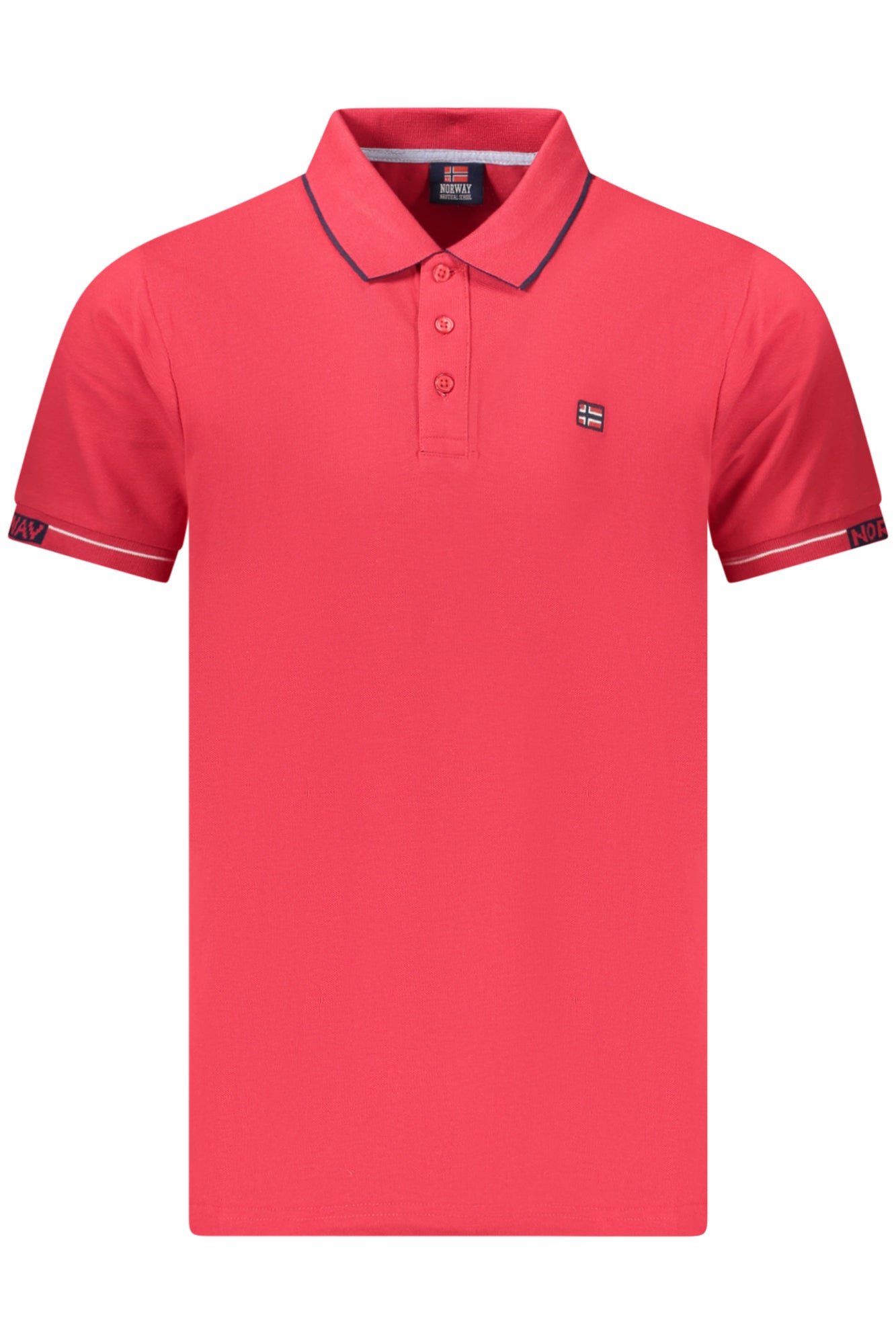 NORWAY 1963 MENS SHORT SLEEVE POLO SHIRT RED