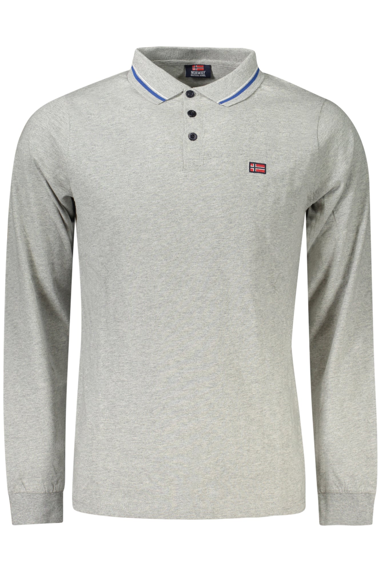 NORWAY 1963 MENS LONG SLEEVE POLO SHIRT GREY
