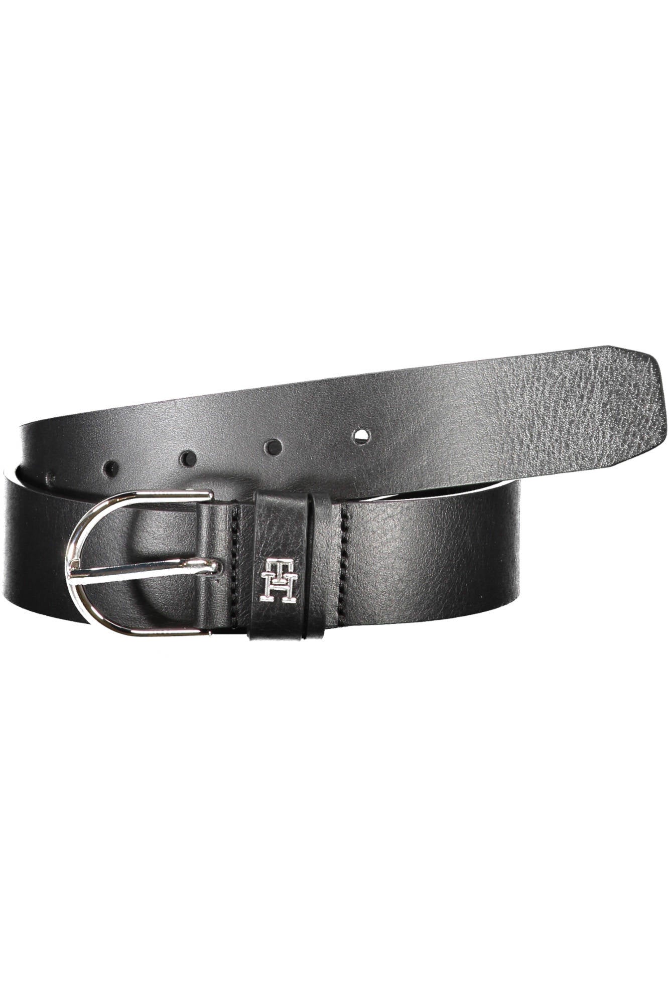 TOMMY HILFIGER WOMENS BLACK LEATHER BELT