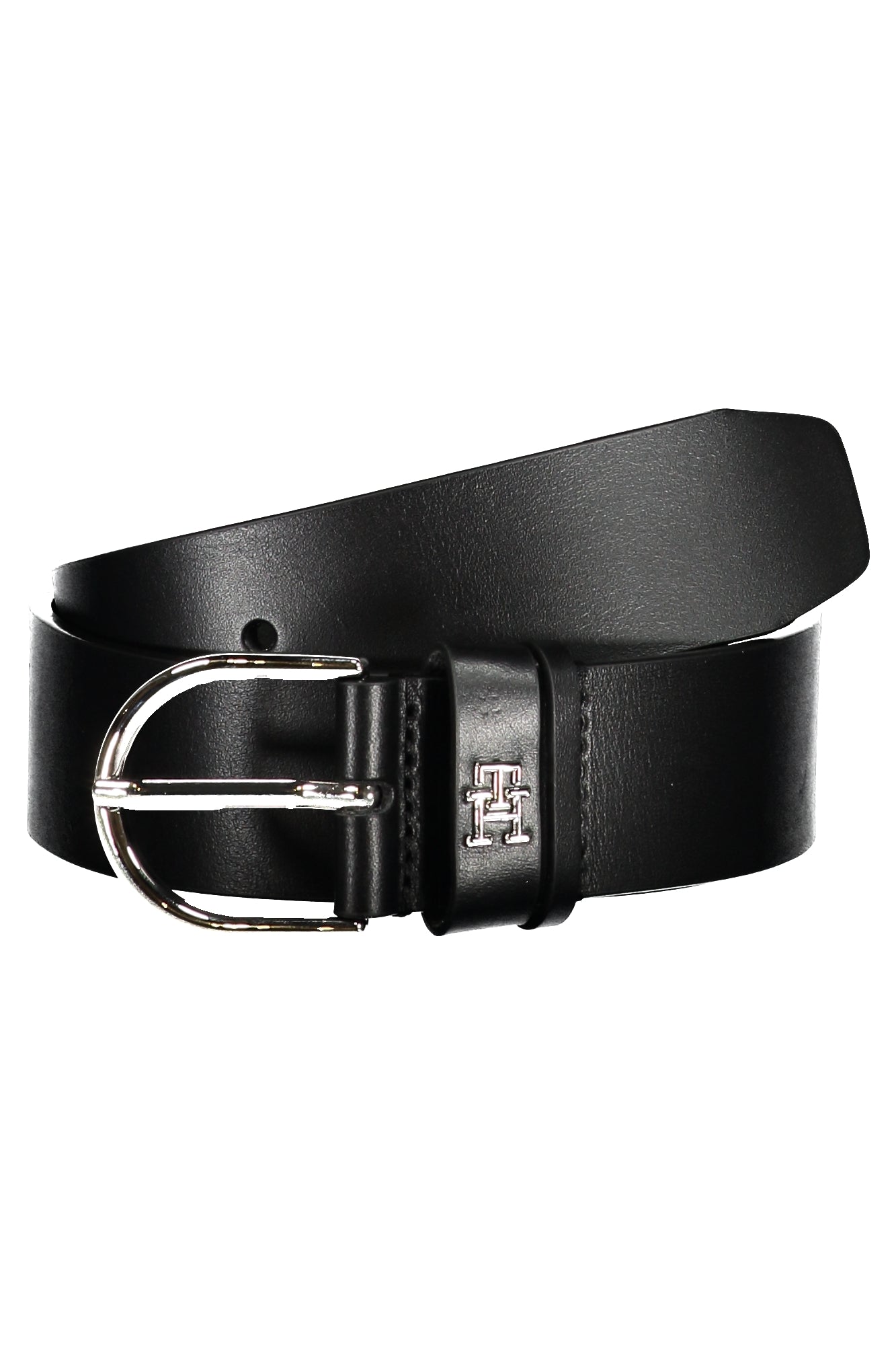TOMMY HILFIGER WOMENS BLACK LEATHER BELT