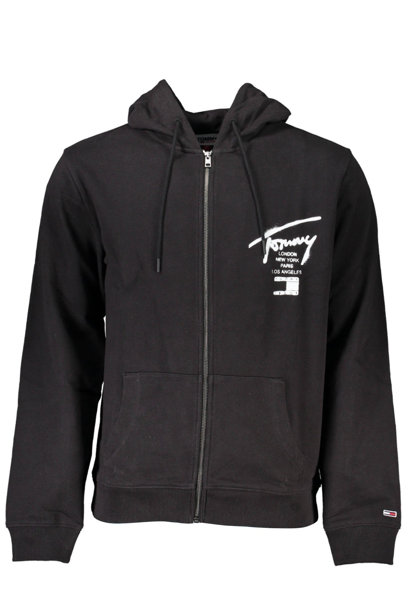 TOMMY HILFIGER MENS BLACK ZIPPED SWEATSHIRT