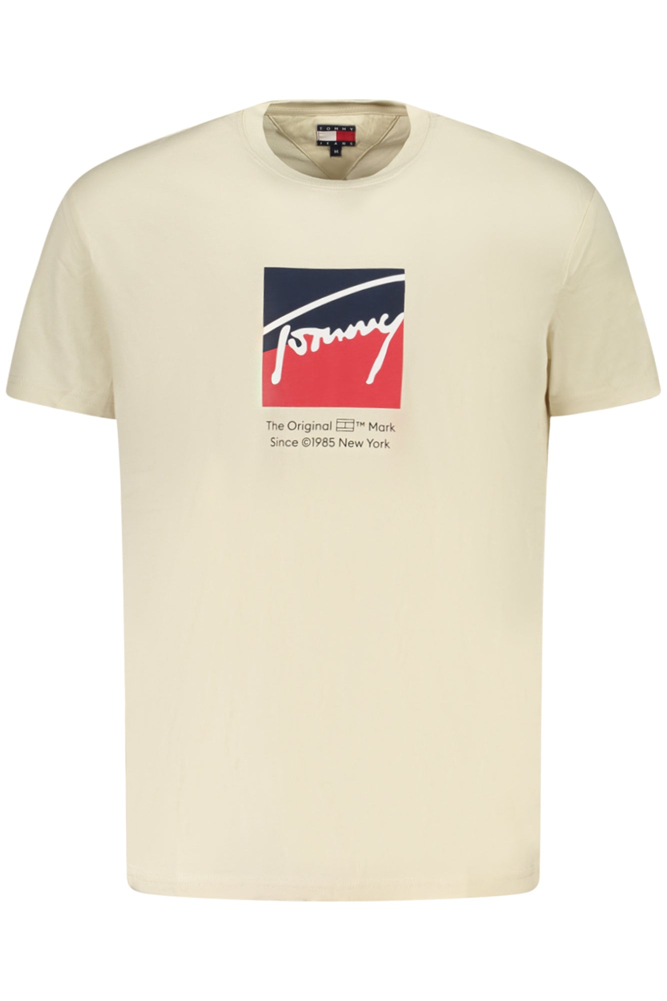 TOMMY HILFIGER MENS SHORT-SLEEVE T-SHIRT BEIGE