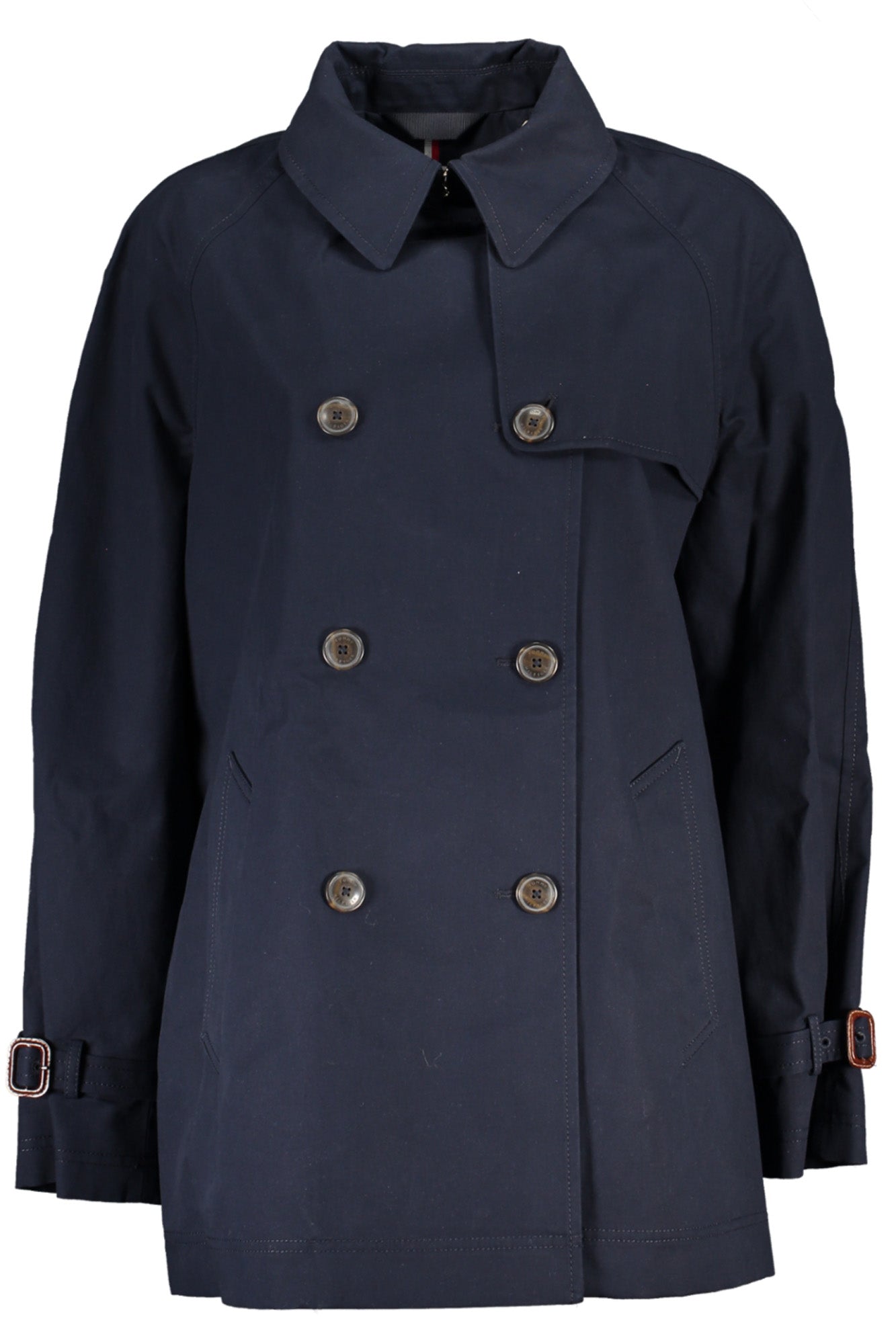 TOMMY HILFIGER WOMENS BLUE TRENCH COAT