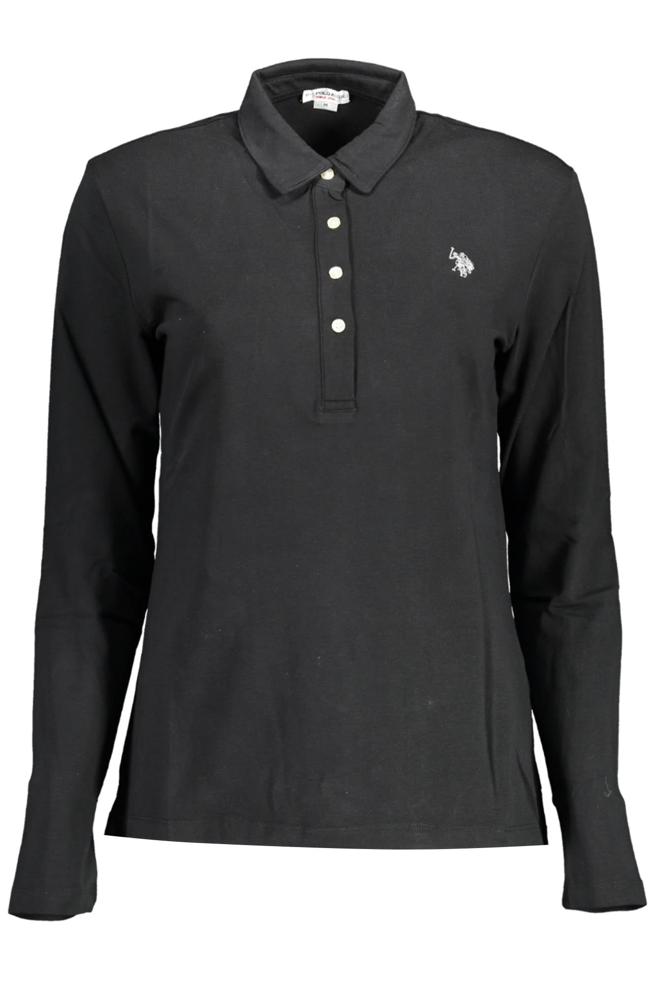 US POLO BLACK WOMENS LONG SLEEVED POLO SHIRT