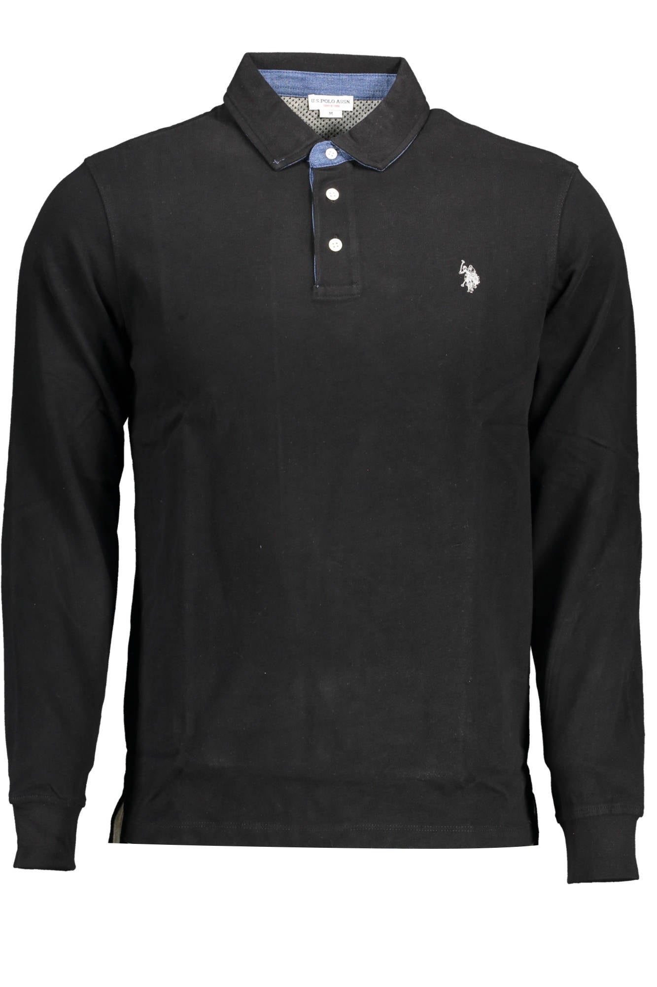 US POLO MENS LONG SLEEVED POLO BLACK